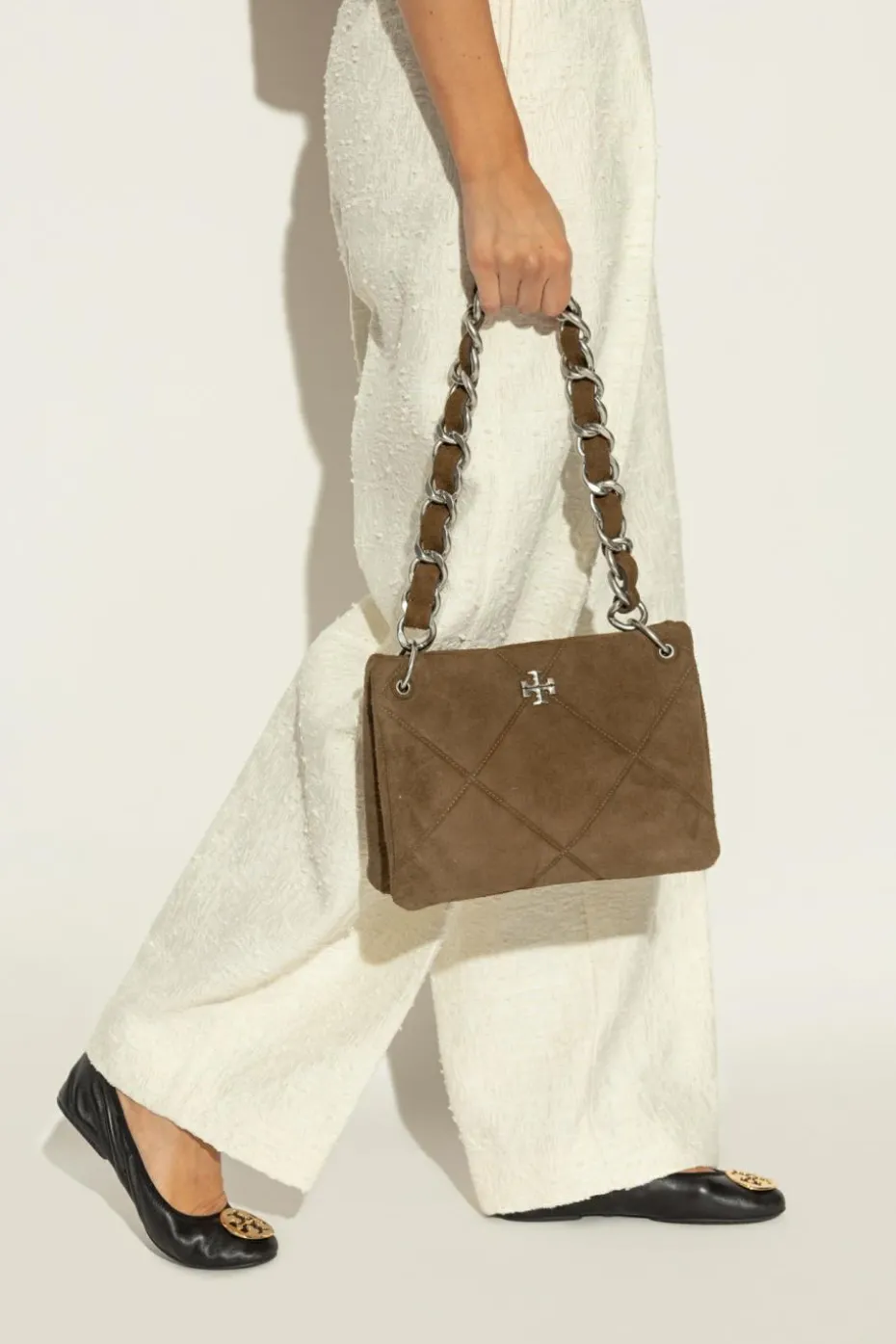 Tory Burch ZIELONY Torba ramię `Kira Diamond`