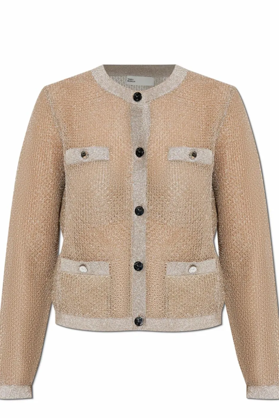 Tory Burch ZŁOTY Kardigan zapinany na guziki