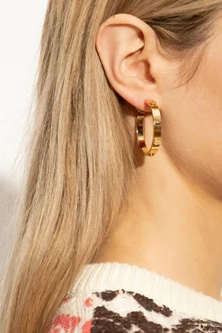 Tory Burch ZŁOTY Okrągłe kolczyki ‘Miller’