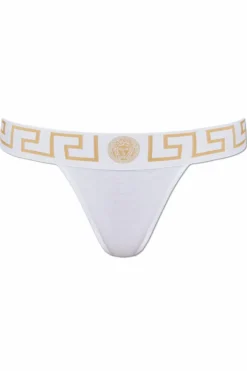 Versace BIAŁY Bawełniane stringi