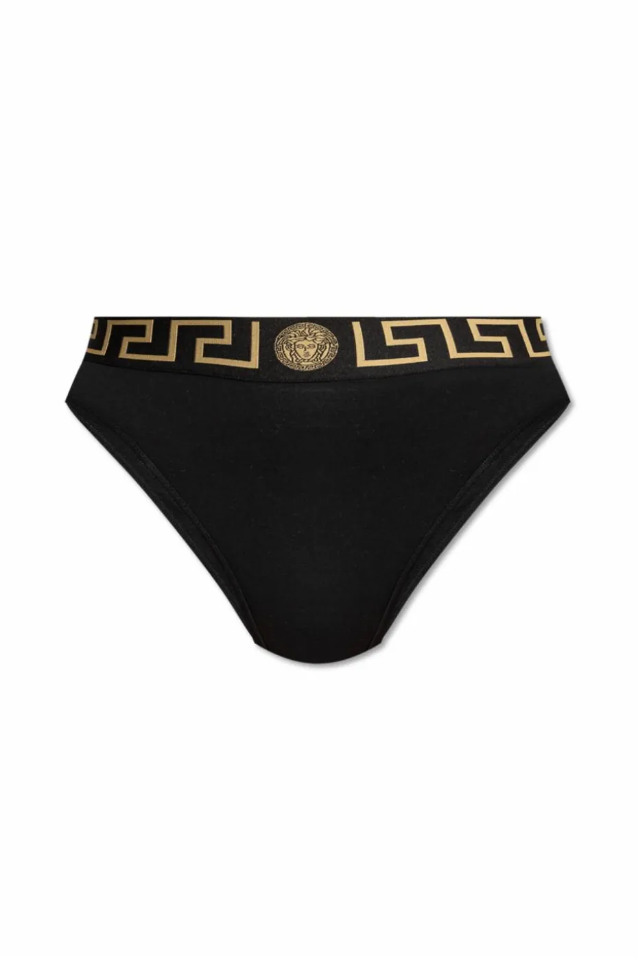 Versace CZARNY Figi z wysokim stanem