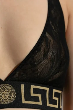 Versace CZARNY Koronkowy biustonosz