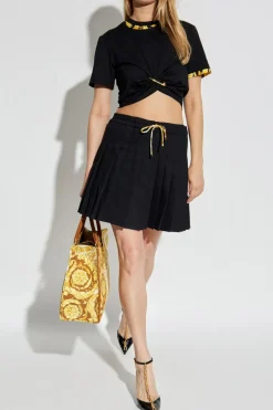 Versace CZARNY Plisowana spódnica