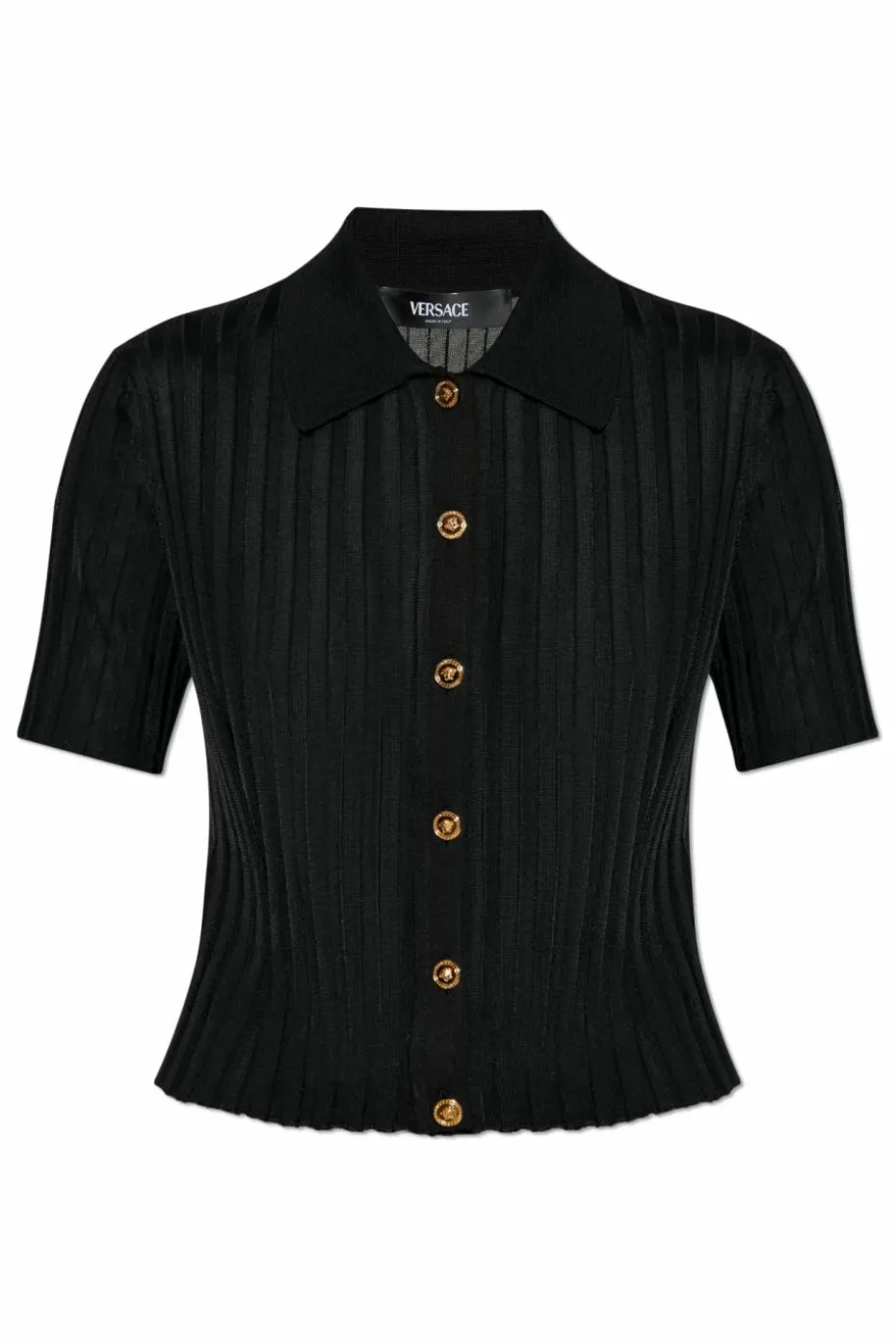 Versace CZARNY Prążkowany top