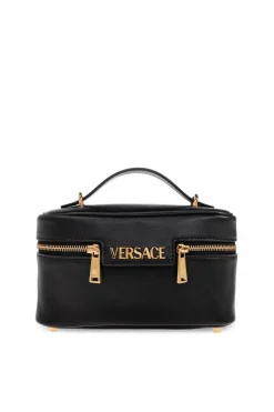 Versace CZARNY Skórzana torba do ręki