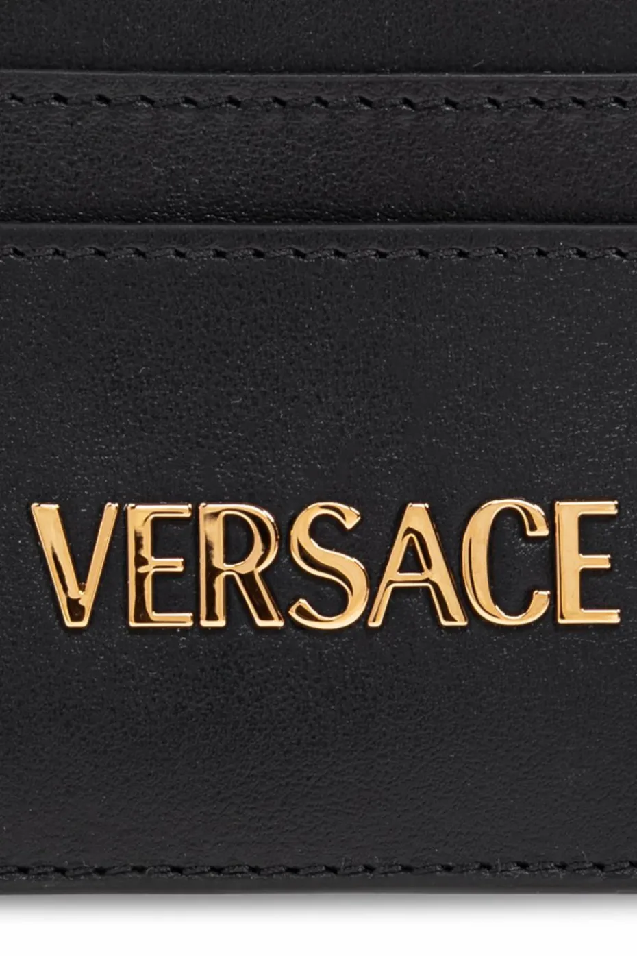 Versace CZARNY Skórzane etui na karty