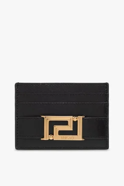 Versace CZARNY Skórzane etui na karty