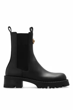 Versace CZARNY Skórzane sztyblety