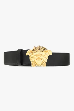 Versace CZARNY Skórzany pasek
