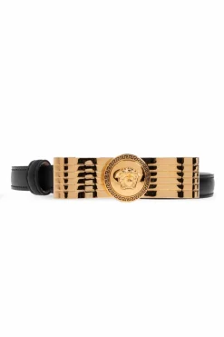 Versace CZARNY Skórzany pasek