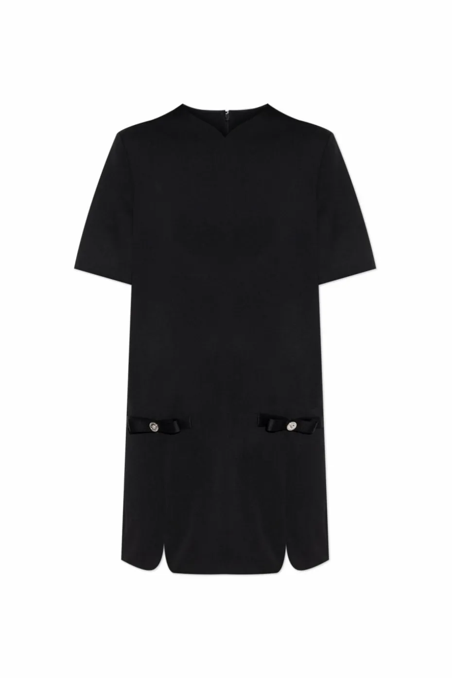 Versace CZARNY Wełniana sukienka