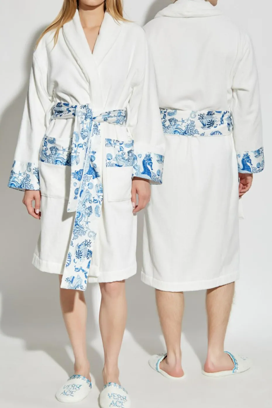 Versace Home BIAŁY Szlafrok z paskiem