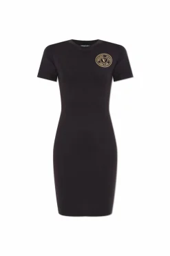 Versace Jeans Couture CZARNY Sukienka z logo