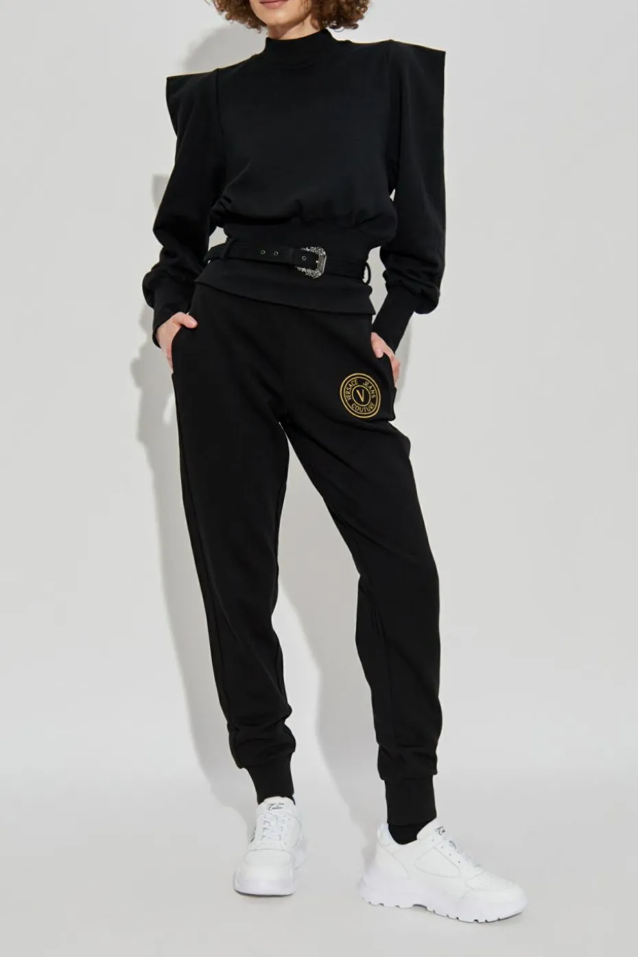 Versace Jeans Couture CZARNY Bluza z paskiem