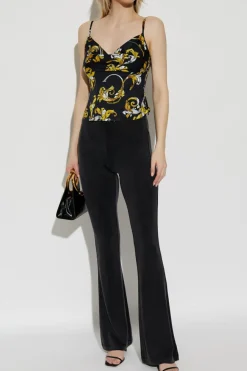 Versace Jeans Couture CZARNY Spodnie z rozszerzanymi nogawkami