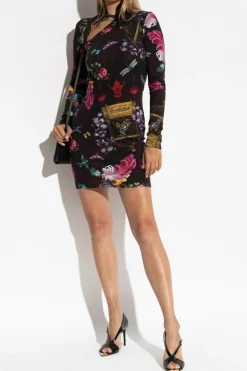 Versace Jeans Couture MULTIKOLOR Sukienka z motywem kwiatowym