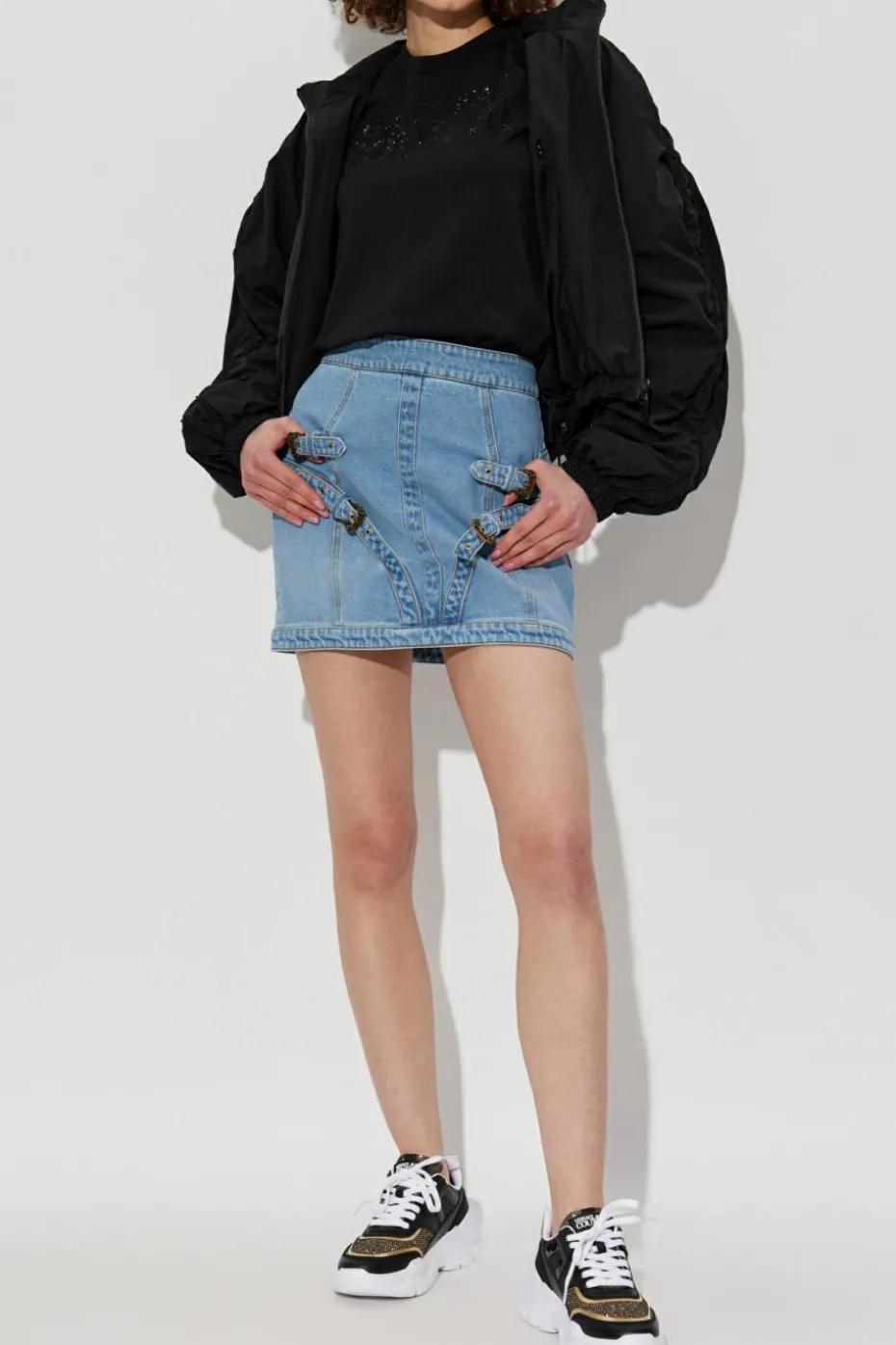 Versace Jeans Couture NIEBIESKI Jeansowa spódnica