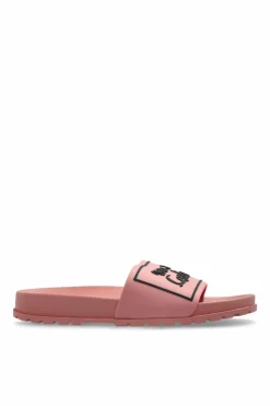 Versace Jeans Couture RÓŻOWY Gumowe klapki z logo