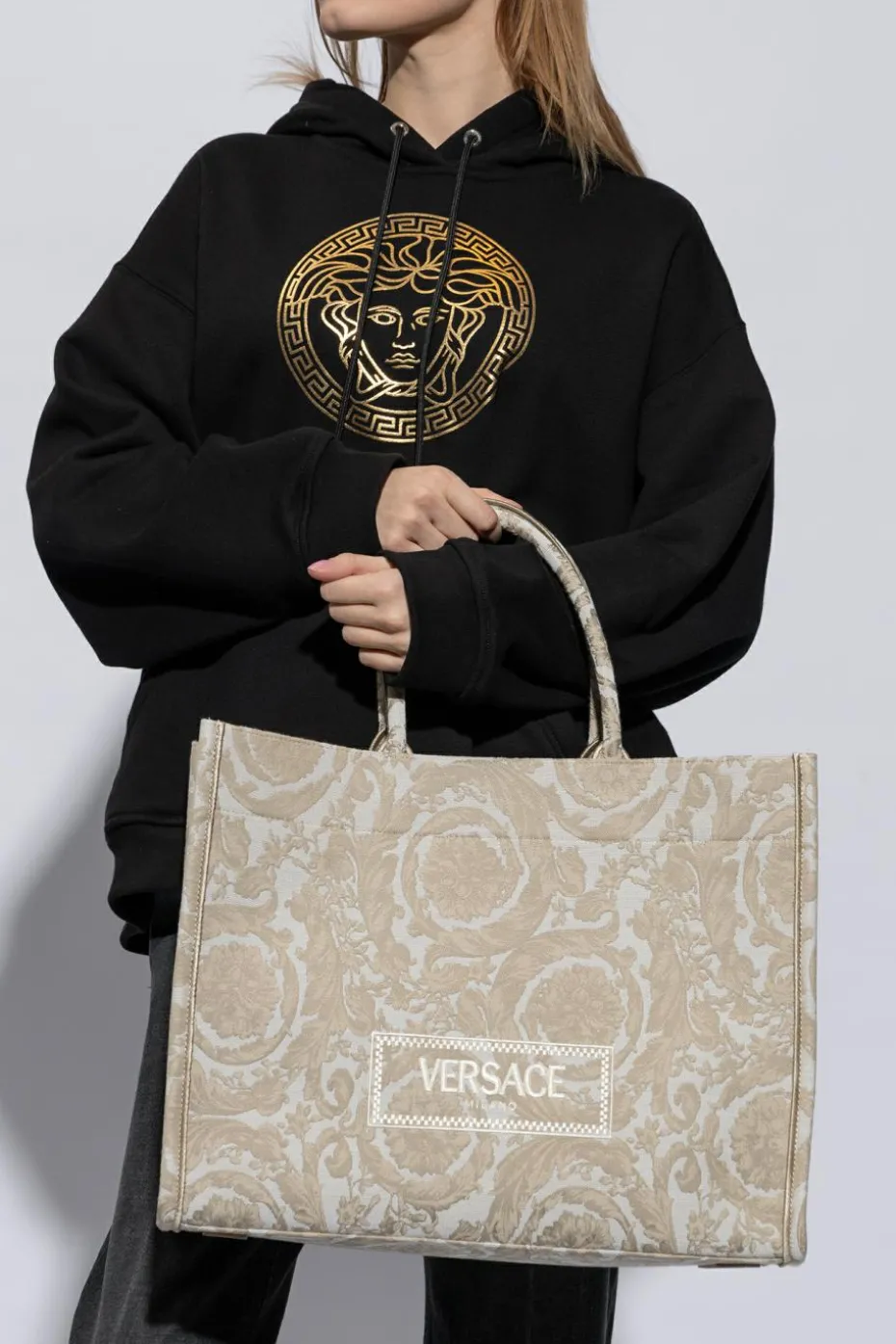 Versace kremowy Torba ‘Athena Large’ typu ‘shopper’