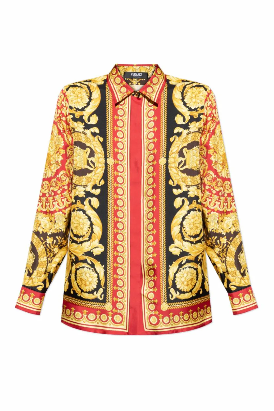 Versace MULTIKOLOR Jedwabna koszula z nadrukiem `Barocco`