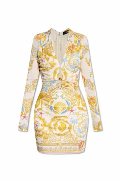Versace MULTIKOLOR Sukienka z nadrukiem `Underwater Barocco`