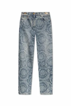 Versace NIEBIESKI Jeansy ze wzorem `Barocco`