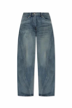 Versace NIEBIESKI Jeansy z efektem `vintage`
