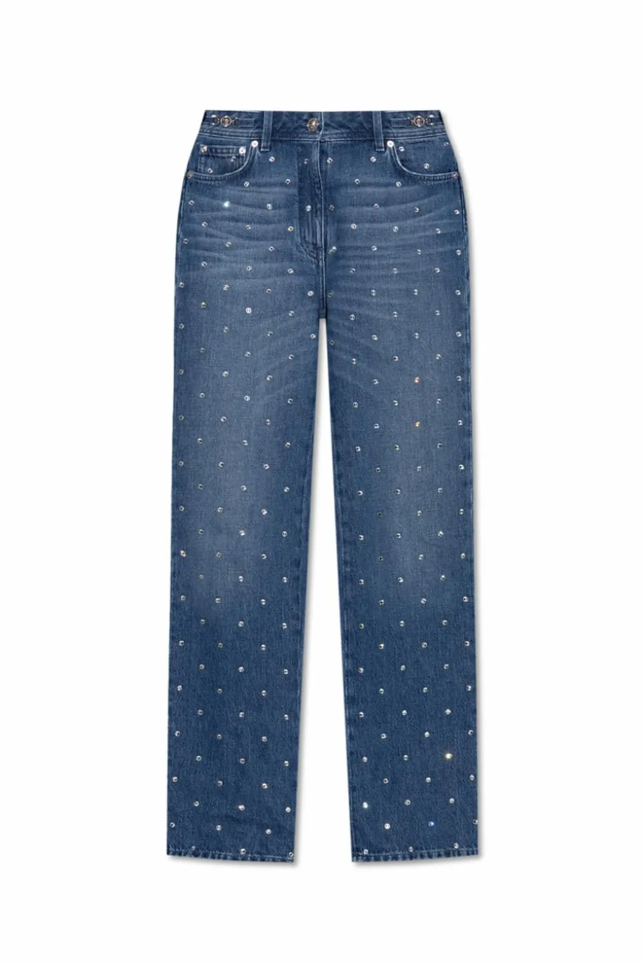 Versace NIEBIESKI Jeansy z połyskującymi kryształami