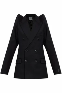 VETEMENTS CZARNY Wełniana marynarka