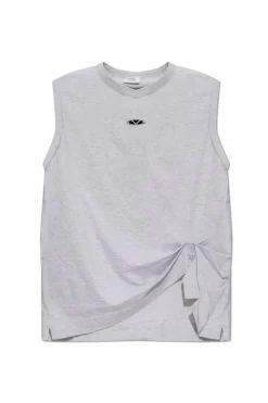 VETEMENTS SZARY T-shirt z aplikacją