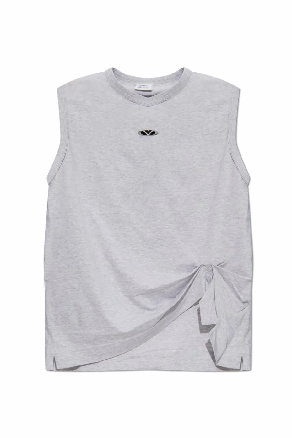 VETEMENTS SZARY T-shirt z aplikacją