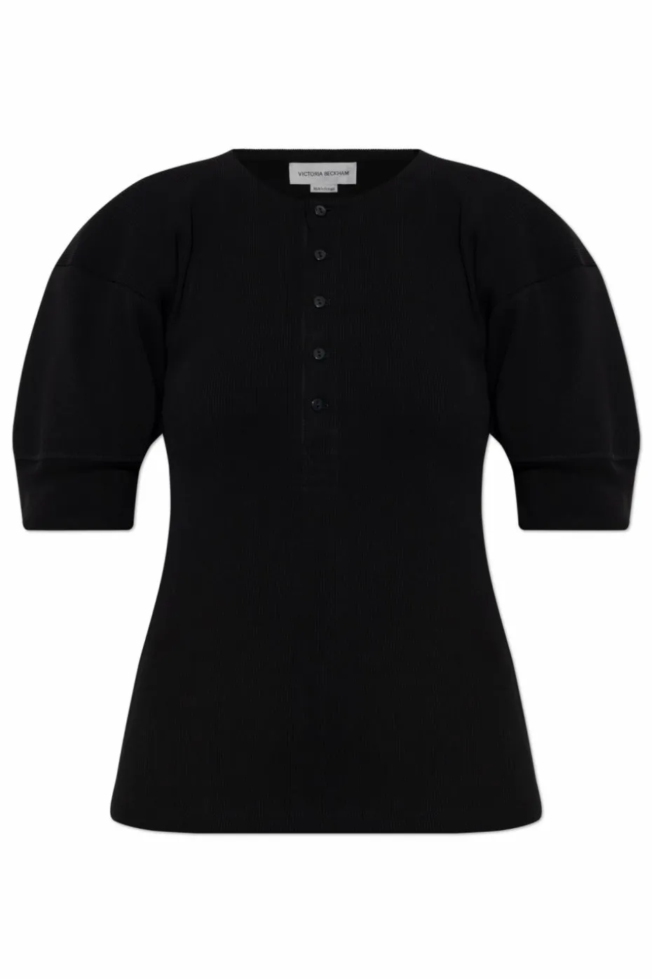 Victoria Beckham CZARNY Top z dekoltem zapinanym na guziki