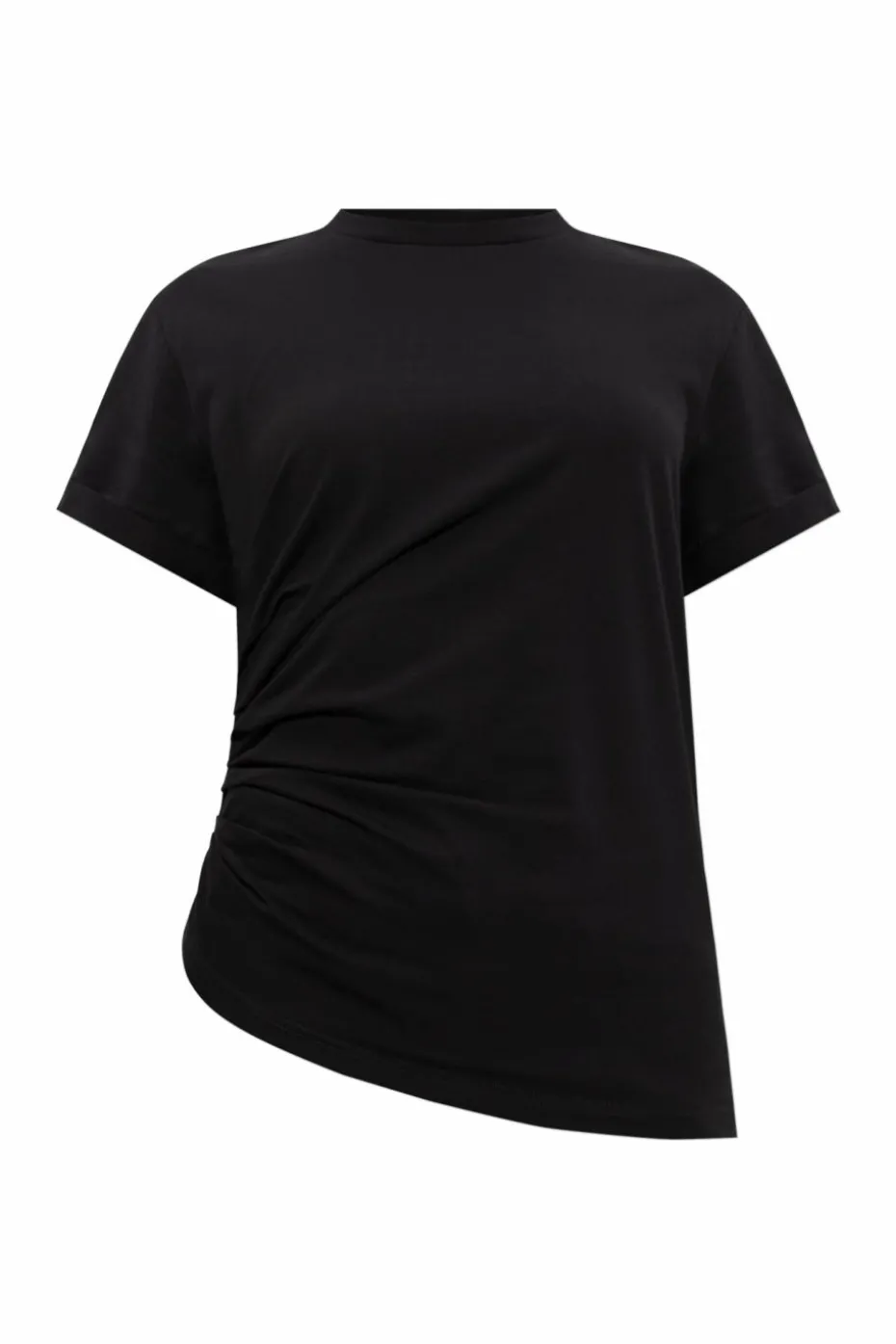 Victoria Beckham CZARNY T-shirt z drapowaniem z boku