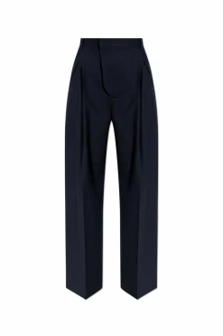 Victoria Beckham GRANATOWY Spodnie w kant