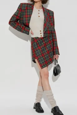 Vivienne Westwood CZERWONY Krótka dwurzędowa marynarka
