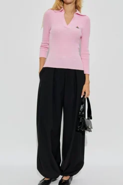 Vivienne Westwood RÓŻOWY Polo z logo