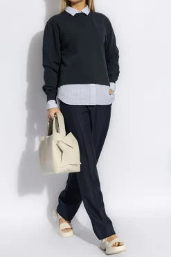 Woolrich GRANATOWY Bluza z wyszytym logo