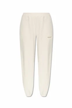 Woolrich kremowy Spodnie dresowe z nadrukowanym logo