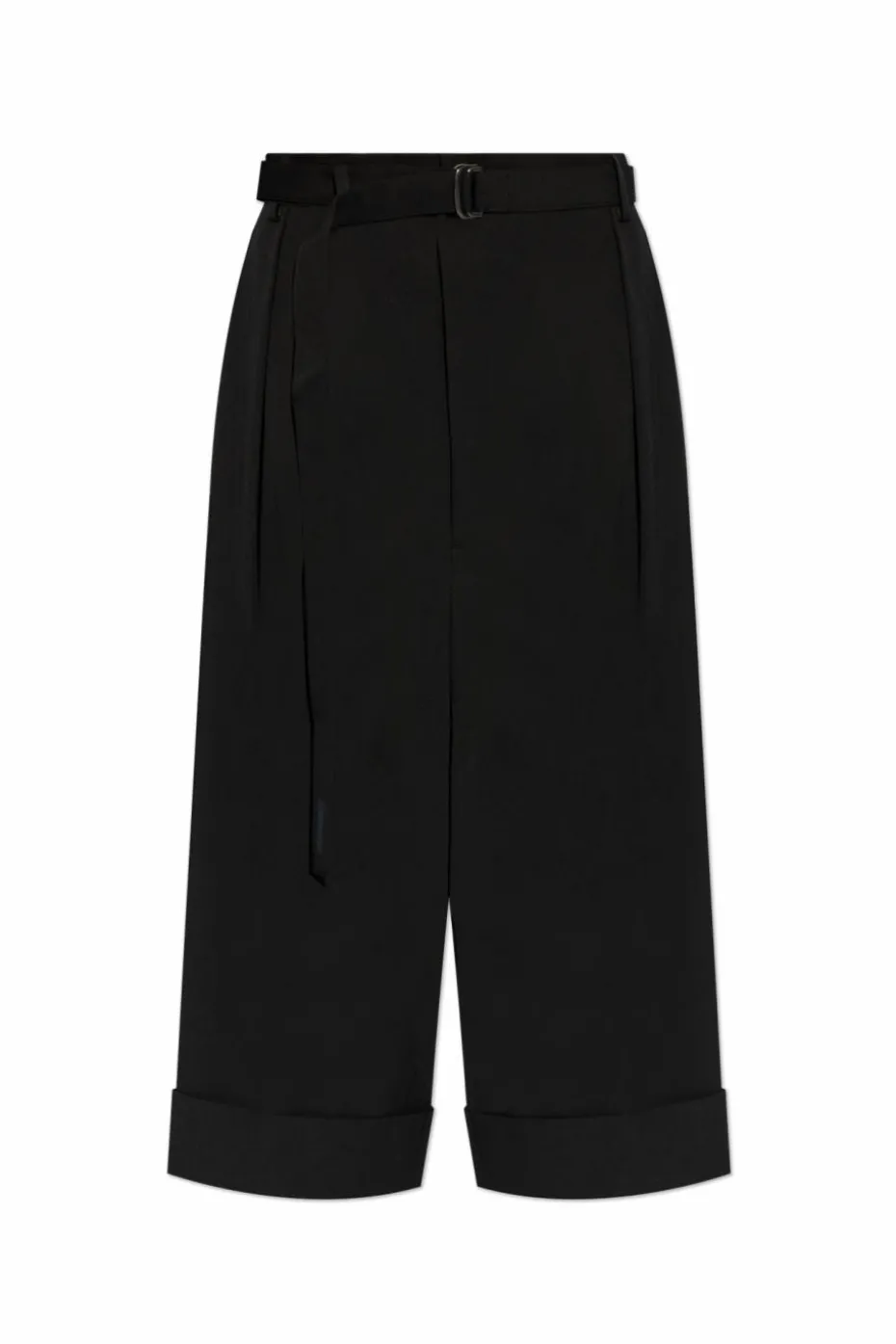 Yohji Yamamoto CZARNY Wełniane bermudy