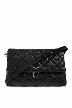 Zadig & Voltaire CZARNY Pikowana torba z logo