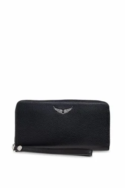 Zadig & Voltaire CZARNY Skórzany portfel