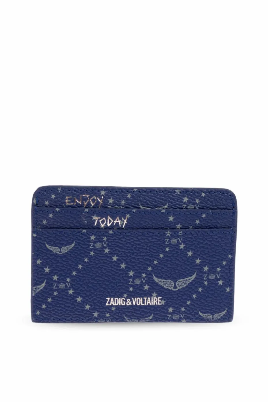 Zadig & Voltaire GRANATOWY Skórzane etui na karty
