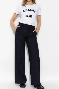 Zadig & Voltaire GRANATOWY Spodnie `Panol`