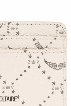 Zadig & Voltaire kremowy Etui na karty z logo