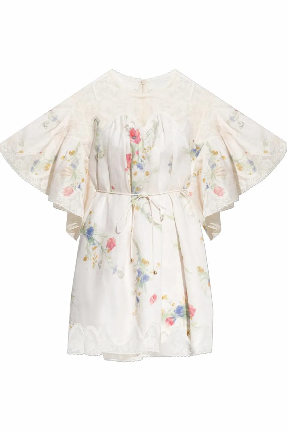 Zimmermann kremowy Sukienka typu `oversize` z motywem kwiatowym